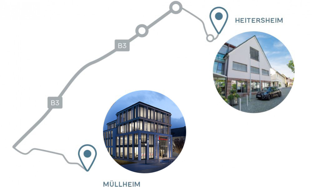 Sie finden uns in Heitersheim und Müllheim